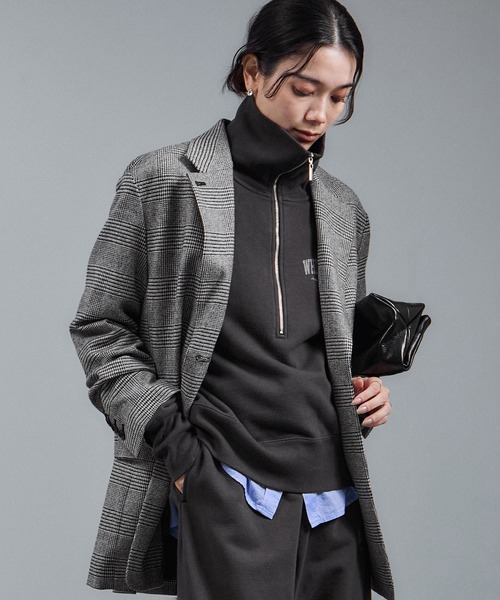 SALON adam et rope'（サロン アダム エ ロペ）の「【WEB限定】ビンテージライクハーフジップスウェット［セットアップ対応］（スウェット・レディース・チャコールグレー/グレー/オフホワイト・FREE）」の4枚目の写真