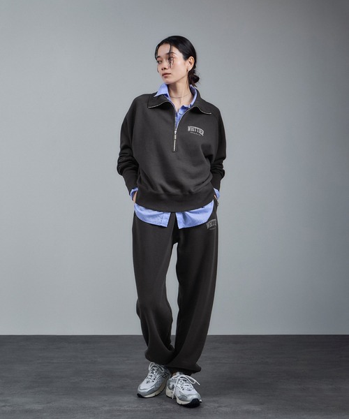 WEB限定】ビンテージライクハーフジップスウェット［セットアップ対応