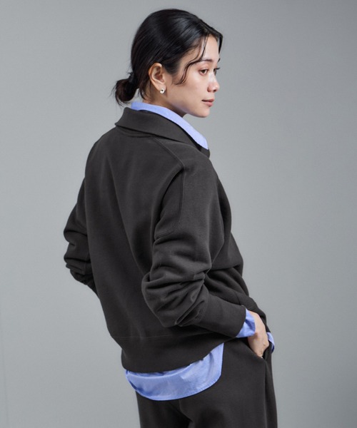 WEB限定】ビンテージライクハーフジップスウェット［セットアップ対応