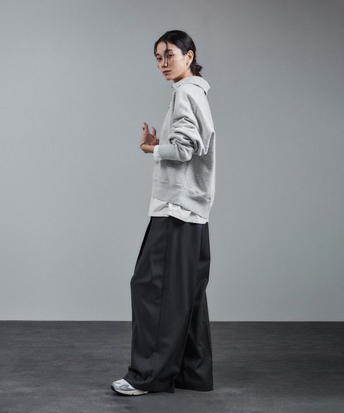 WEB限定】ビンテージライクハーフジップスウェット［セットアップ対応