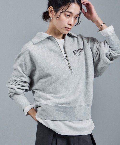 WEB限定】ビンテージライクハーフジップスウェット［セットアップ対応