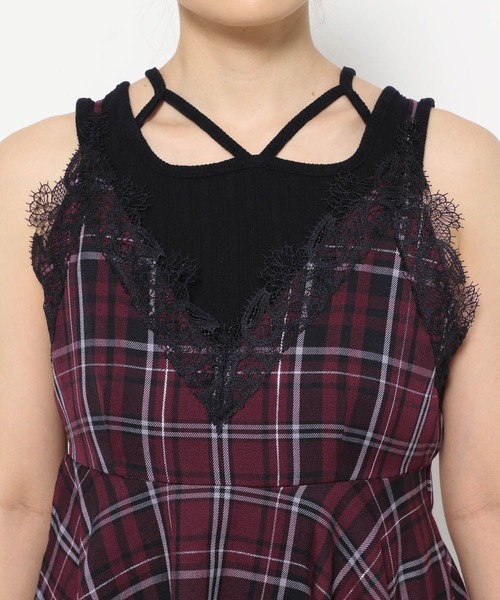 HARE（ハレ）の「タータンチェックキャミワンピース(HARE)（ワンピース・レディース・レッド/ブラック/ブルー・FREE）」の13枚目の写真
