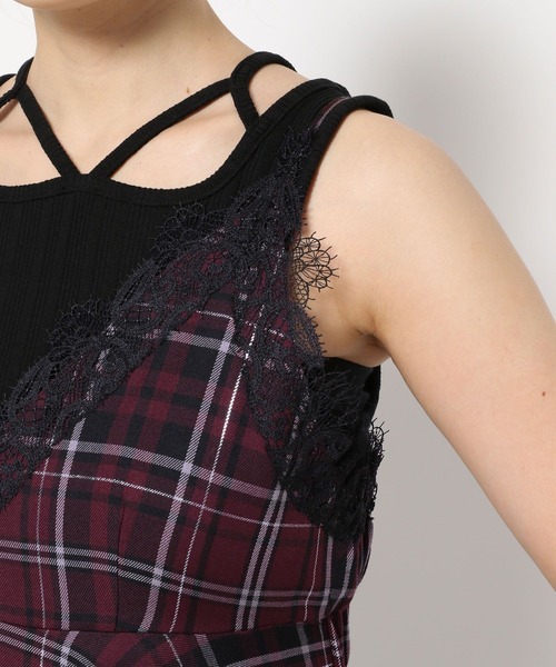HARE（ハレ）の「タータンチェックキャミワンピース(HARE)（ワンピース・レディース・レッド/ブラック/ブルー・FREE）」の14枚目の写真