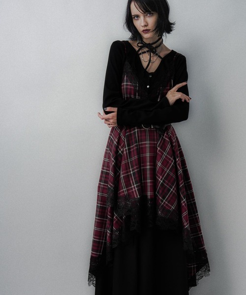 HARE（ハレ）の「タータンチェックキャミワンピース(HARE)（ワンピース・レディース・レッド/ブラック/ブルー・FREE）」の6枚目の写真