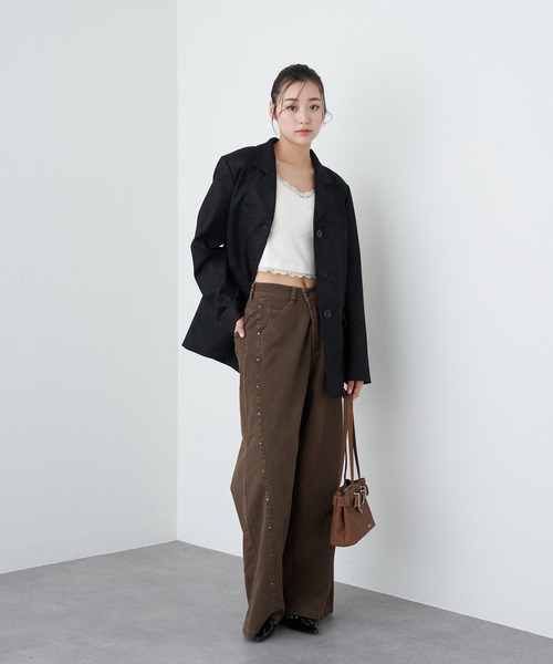 フェイクスエードジャケット A part by コート アウター フェイクスエードジャケット