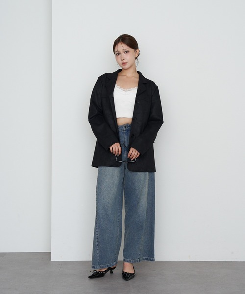 フェイクスエードジャケット A part by コート アウター フェイクスエードジャケット