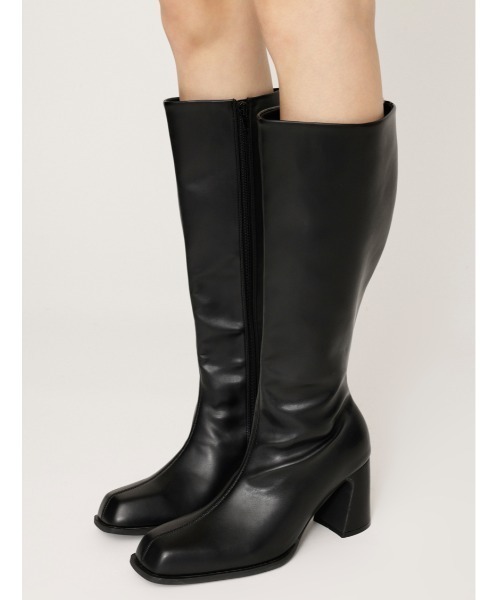 SLY（スライ）の「MINIMAL KNEE BOOTS ミニマル ニーブーツ 秋服 冬服（ブーツ・レディース・ブラック/ブラウン・SMALL/MEDIUM/LARGE）」の15枚目の写真