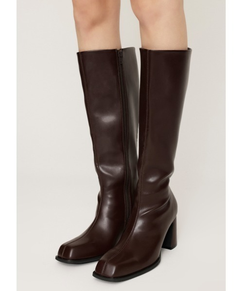 SLY（スライ）の「MINIMAL KNEE BOOTS ミニマル ニーブーツ 秋服 冬服（ブーツ・レディース・ブラック/ブラウン・SMALL/MEDIUM/LARGE）」の18枚目の写真