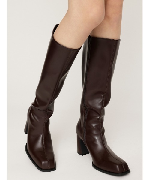 SLY（スライ）の「MINIMAL KNEE BOOTS ミニマル ニーブーツ 秋服 冬服（ブーツ・レディース・ブラック/ブラウン・SMALL/MEDIUM/LARGE）」の19枚目の写真