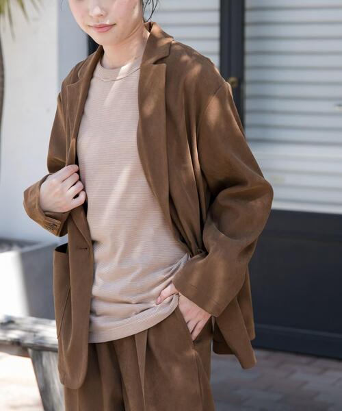 FORK&SPOON（フォークアンドスプーン）の「FORK&SPOON　スエードライクジャケット（その他アウター・レディース・ブラック系その他/ベージュ系その他・1）」の2枚目の写真