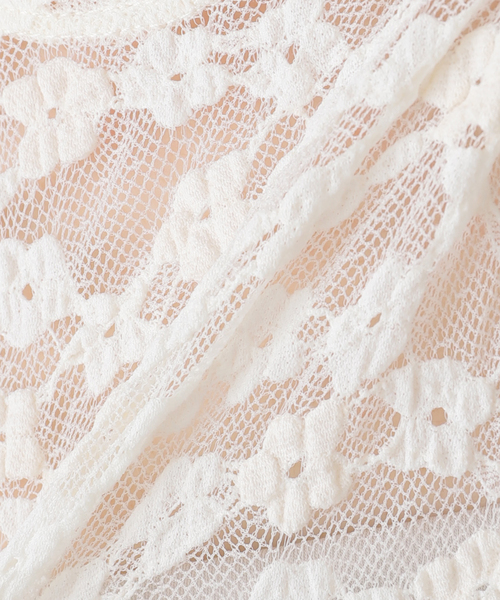 セール】【YUHAN WANG/ユハン ワン】bow tie lace top（Tシャツ