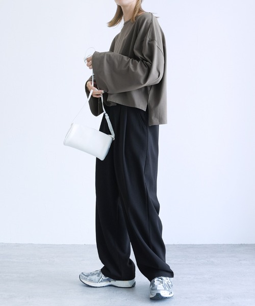 reca（レカ）の「着丈が選べる! 無地/ボーダービッグTシャツ（Tシャツ/カットソー・レディース・チャコール/ホワイト/ホワイト系その他/レッド系その他/ブラック/ブラック系その他/グリーン系その他/ブルー系その他/グリーン系/ホワイト系その他2・M/SHORT）」の19枚目の写真