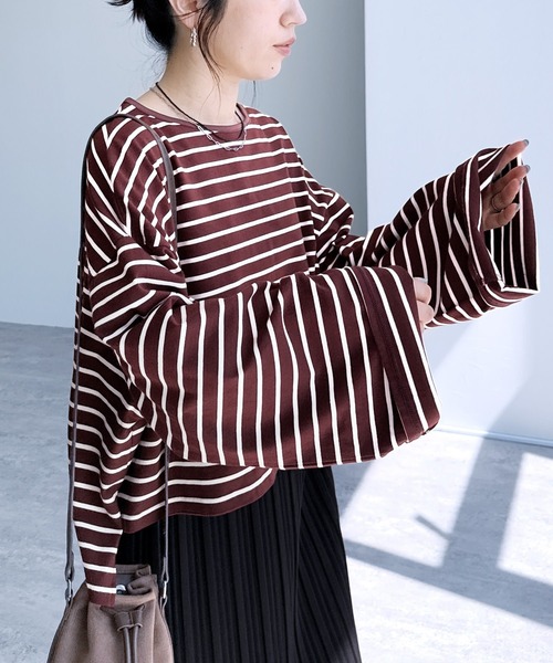 reca（レカ）の「着丈が選べる! 無地/ボーダービッグTシャツ（Tシャツ/カットソー・レディース・チャコール/ホワイト/ホワイト系その他/レッド系その他/ブラック/ブラック系その他/グリーン系その他/ブルー系その他/グリーン系/ホワイト系その他2・M/SHORT）」の22枚目の写真