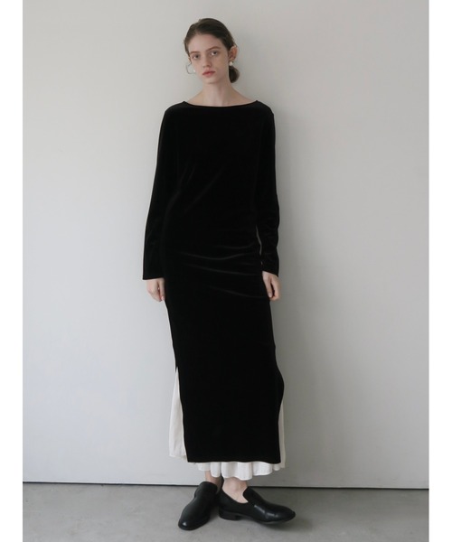 ワンピース miiesmiim BACK RIBBON VELOUR DRESS back ribbon velour dress – miies miim