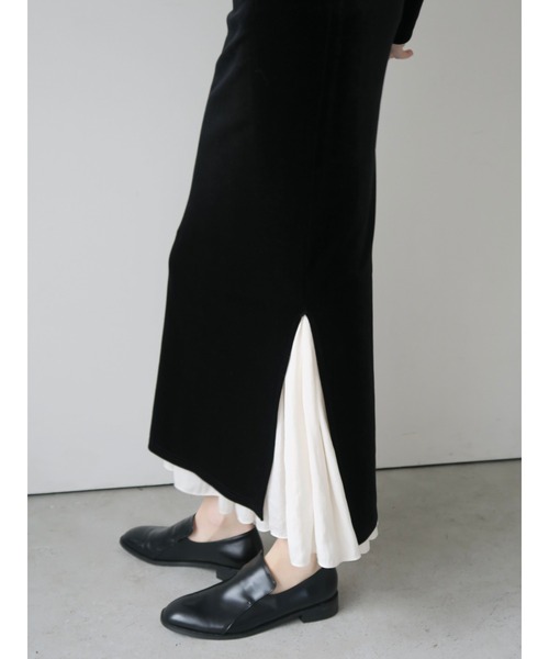 back ribbon velour dress（ドレス）｜miies miim（ミーエスミーム）の