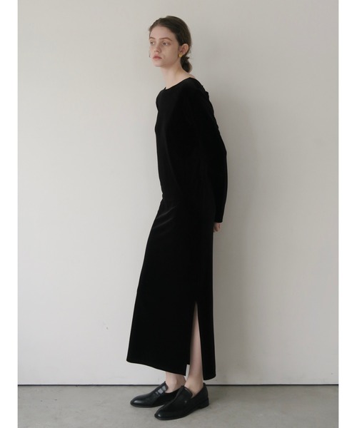 miies miim（ミーエスミーム）の「back ribbon velour dress（ドレス