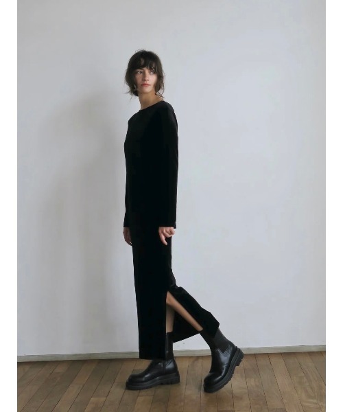 miies miim（ミーエスミーム）の「back ribbon velour dress（ドレス