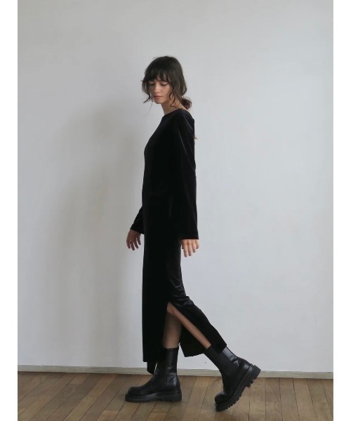 miies miim（ミーエスミーム）の「back ribbon velour dress（ドレス