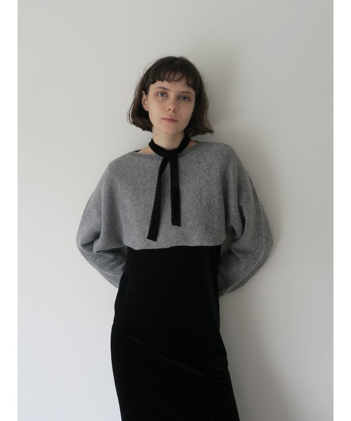 セール】back ribbon velour dress（ドレス）｜miies miim