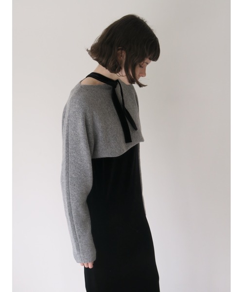 セール】back ribbon velour dress（ドレス）｜miies miim