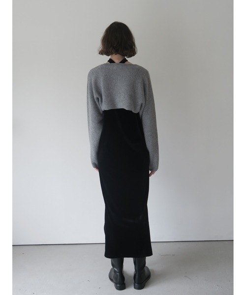 セール】back ribbon velour dress（ドレス）｜miies miim