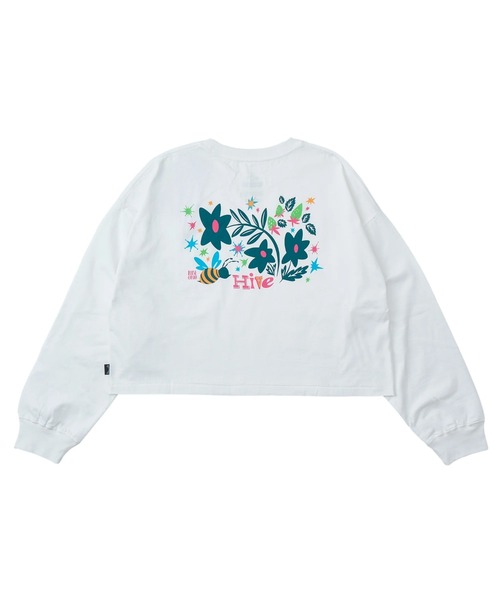 BILLABONG(ビラボン)の「BILLABONG レディース 【LUISE ONO】BEEHIVE LS TEE ロンT 【LOOSE CROPPED】【2025年秋冬モデル】/ビラボンLuise Onoコラボクロップド丈バックプリント長袖ロン(Tシャツ/カットソー・レディース・ホワイト/ブルー系その他・MEDIUM/LARGE)」の1枚目の写真