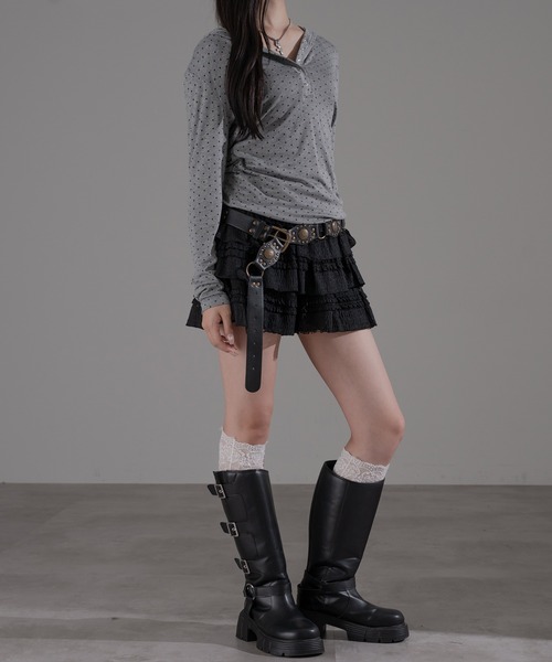 apres jour mignon（アプレジュールミニョン）の「フード付きヘンリープルオーバー（Tシャツ/カットソー・レディース・ブラック系その他2/ブラック系その他/チャコールグレー/グレー・X-LARGE/フリー）」の22枚目の写真