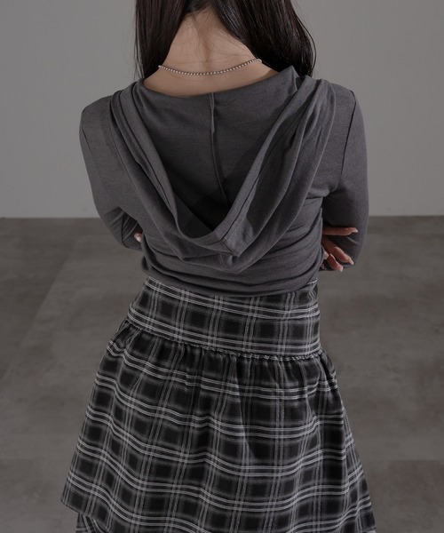 apres jour mignon（アプレジュールミニョン）の「フード付きヘンリープルオーバー（Tシャツ/カットソー・レディース・ブラック系その他2/ブラック系その他/チャコールグレー/グレー・X-LARGE/フリー）」の10枚目の写真