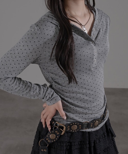 フード付きヘンリープルオーバー（Tシャツ/カットソー）｜apres jour