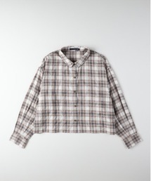 Right-on | 【HONEYSUCKLE ROSE】チェックショートシャツ (お手入れ楽/トレンド）(シャツ/ブラウス)