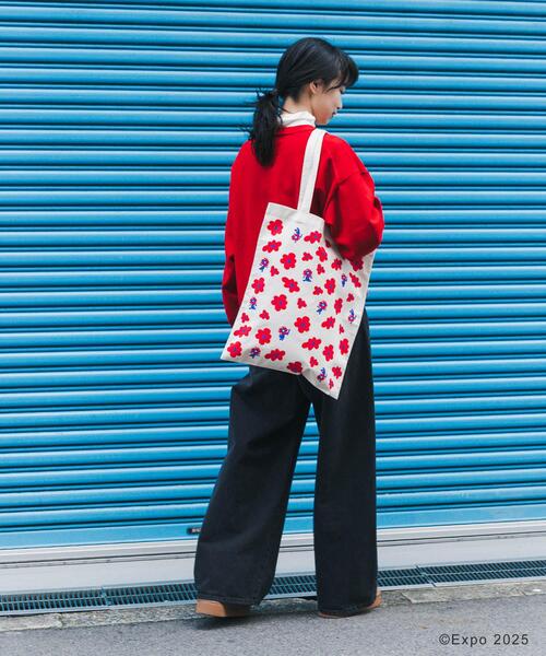 THE GOODLAND MARKET（ザグッドランドマーケット）の「EXPO2025 TOTE-FLOWER（トートバッグ・レディース・オフホワイト/グレー・ONE）」の17枚目の写真