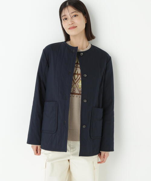 human woman ヘンプジャケット　新品タグ付き　ネイビー　ノーカラー human woman｜ヒューマンウーマンのノーカラージャケット通販 - ZOZOTOWN