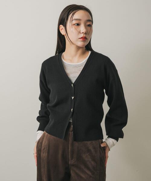 セール】ニュアンスボタンVネックカーディガン（カーディガン/ボレロ
