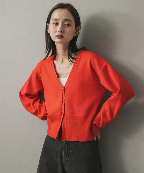 SENSE OF PLACE by URBAN RESEARCH（センスオブプレイスバイアーバンリサーチ）の「ニュアンスボタンVネックカーディガン（カーディガン/ボレロ・レディース・レッド/ブラック/アイボリー・ONE）」の22枚目の写真
