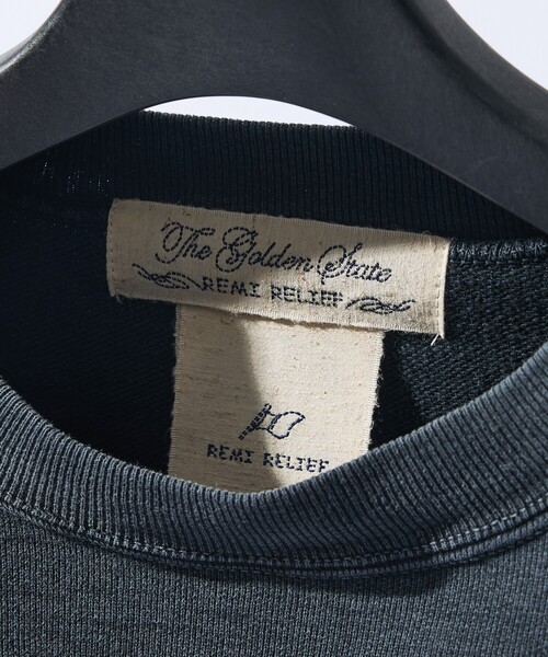 REMI RELIEF（レミレリーフ）の「【REMI RELIEF / レミレリーフ】別注 ロゴプリント スウェット / オーバーサイズ（Tシャツ/カットソー・メンズ・ブラウン/ブラック・M/L）」の6枚目の写真