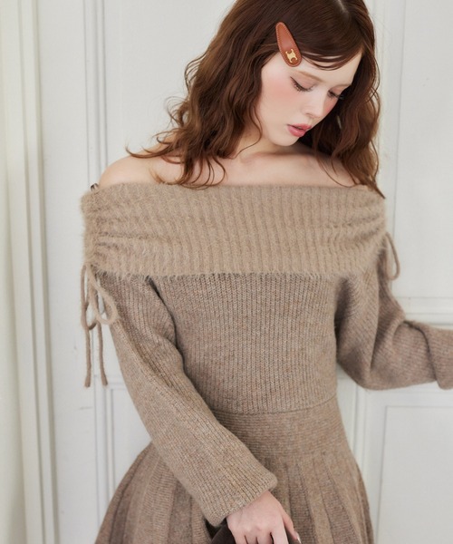 セール】オフショルニットワンピース（ワンピース）｜one after