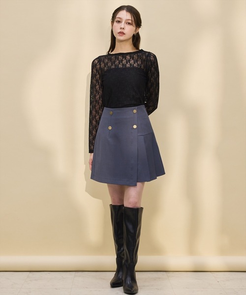 SWINGLE（スウィングル）の「ストレッチレースプルオーバー（Tシャツ/カットソー・レディース・ブラック/アイボリー・FREE）」の12枚目の写真