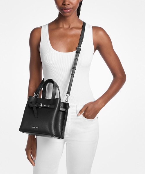 MICHAEL KORS（マイケルコース）の「EMILIA ペブルレザー サッチェル スモール（ハンドバッグ・レディース・ブラック・FREE）」の2枚目の写真