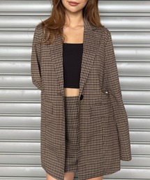 EGOIST | フレアスリーブチェック柄シングルジャケット(セットアップ)