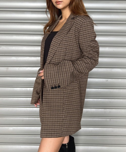 EGOIST（エゴイスト）の「フレアスリーブチェック柄シングルジャケット（セットアップ・レディース・マルチ・M/S）」の15枚目の写真