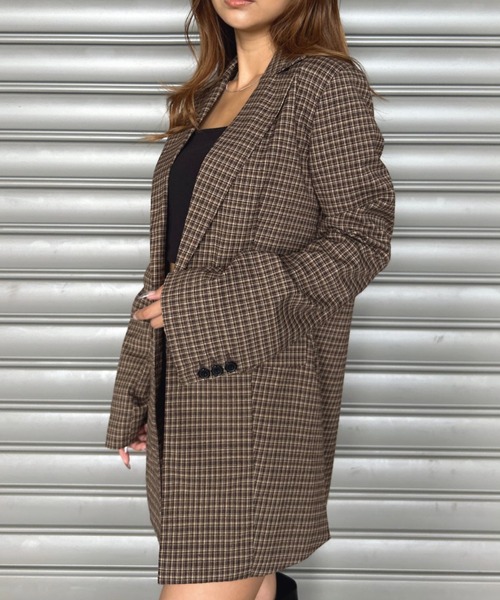 EGOIST（エゴイスト）の「フレアスリーブチェック柄シングルジャケット（セットアップ・レディース・マルチ・M/S）」の14枚目の写真