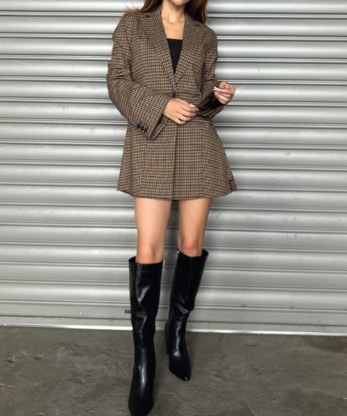 EGOIST（エゴイスト）の「フレアスリーブチェック柄シングルジャケット（セットアップ・レディース・マルチ・M/S）」の13枚目の写真