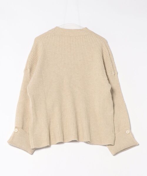 Lace Ladies(レースレディース)の「モックネック スリット リブ ニット プルオーバー(ニット/セーター・レディース・グレー/ブラック/アイボリー・FREE)」の4枚目の写真