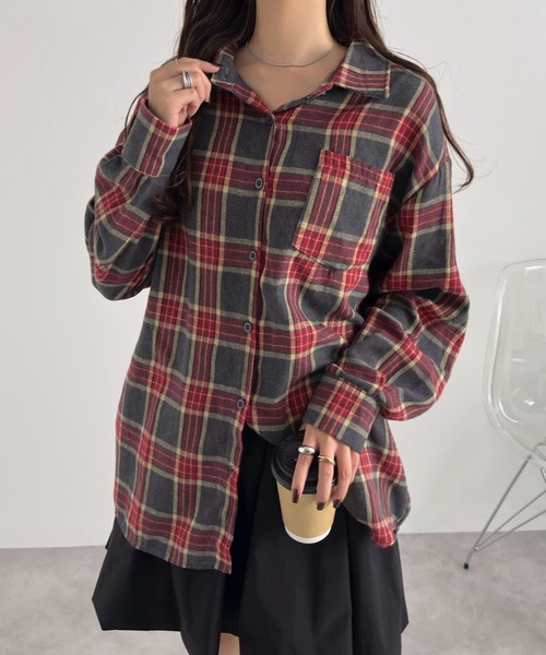 KOBE LETTUCE(コウベレタス)の「チェック柄ネルシャツ(シャツ/ブラウス・レディース・ブラウン/ピンク/ブラック/ベージュ/グレー・M)」の14枚目の写真