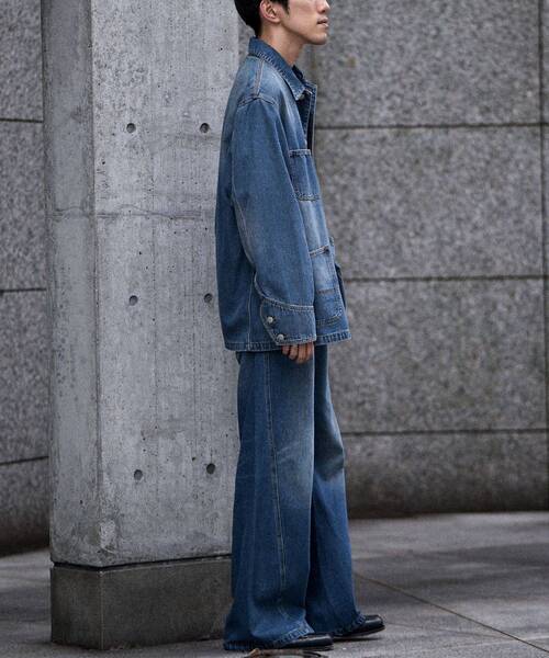 CRAFT STANDARD BOUTIQUE（クラフトスタンダードブティック）の「デニムカバーオール（デニムジャケット・メンズ・インディゴブルー/ライトインディゴブルー/グレー・L/S/M）」の14枚目の写真