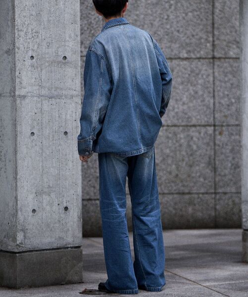 CRAFT STANDARD BOUTIQUE（クラフトスタンダードブティック）の「デニムカバーオール（デニムジャケット・メンズ・インディゴブルー/ライトインディゴブルー/グレー・L/S/M）」の13枚目の写真
