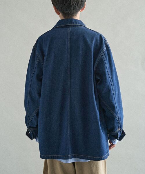 CRAFT STANDARD BOUTIQUE（クラフトスタンダードブティック）の「デニムカバーオール（デニムジャケット・メンズ・インディゴブルー/ライトインディゴブルー/グレー・L/S/M）」の7枚目の写真