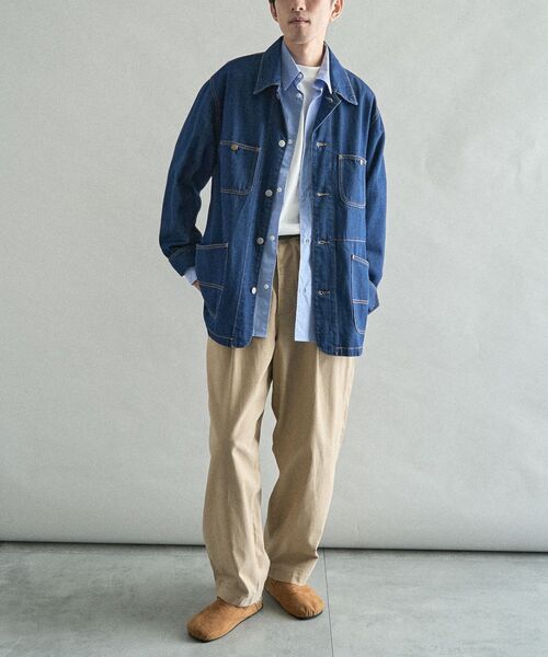 CRAFT STANDARD BOUTIQUE（クラフトスタンダードブティック）の「デニムカバーオール（デニムジャケット・メンズ・インディゴブルー/ライトインディゴブルー/グレー・L/S/M）」の6枚目の写真