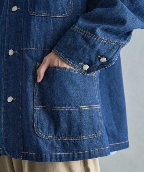 CRAFT STANDARD BOUTIQUE(クラフトスタンダードブティック)の「デニムカバーオール(デニムジャケット・メンズ・インディゴブルー/ライトインディゴブルー/グレー・L/S/M)」の22枚目の写真