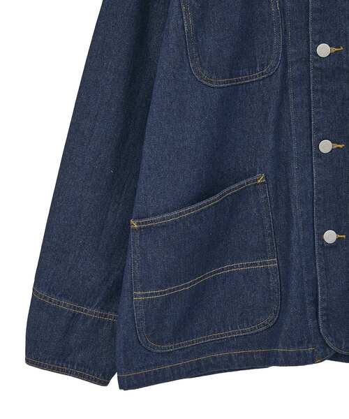 CRAFT STANDARD BOUTIQUE（クラフトスタンダードブティック）の「デニムカバーオール（デニムジャケット・メンズ・インディゴブルー/ライトインディゴブルー/グレー・L/S/M）」の21枚目の写真